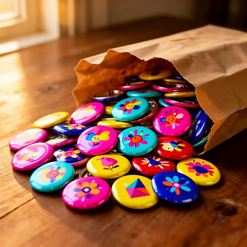 Bottons finalizados prontos para venda